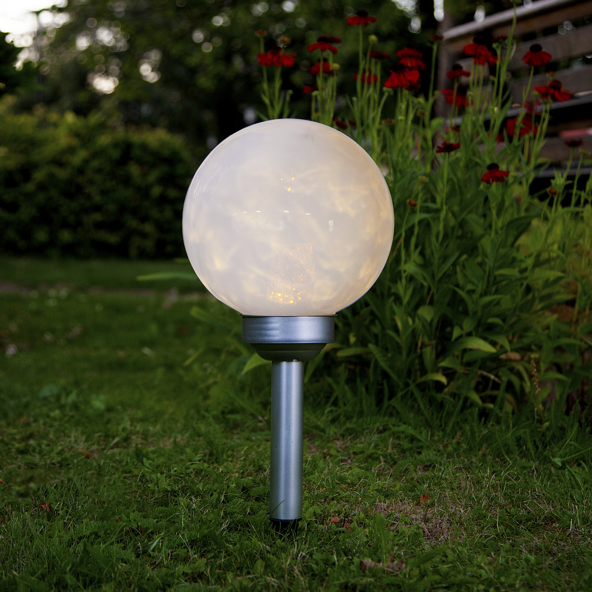 LED Solar Kugelleuchte mit LichtEffekt Ø 20cm Gartenkugel für Außen Garten