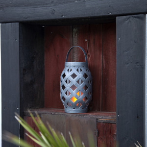 LED Garten-Laterne "FLAME V2" flackernd mit TIMER Feuer-Effekt Windlicht Außen 