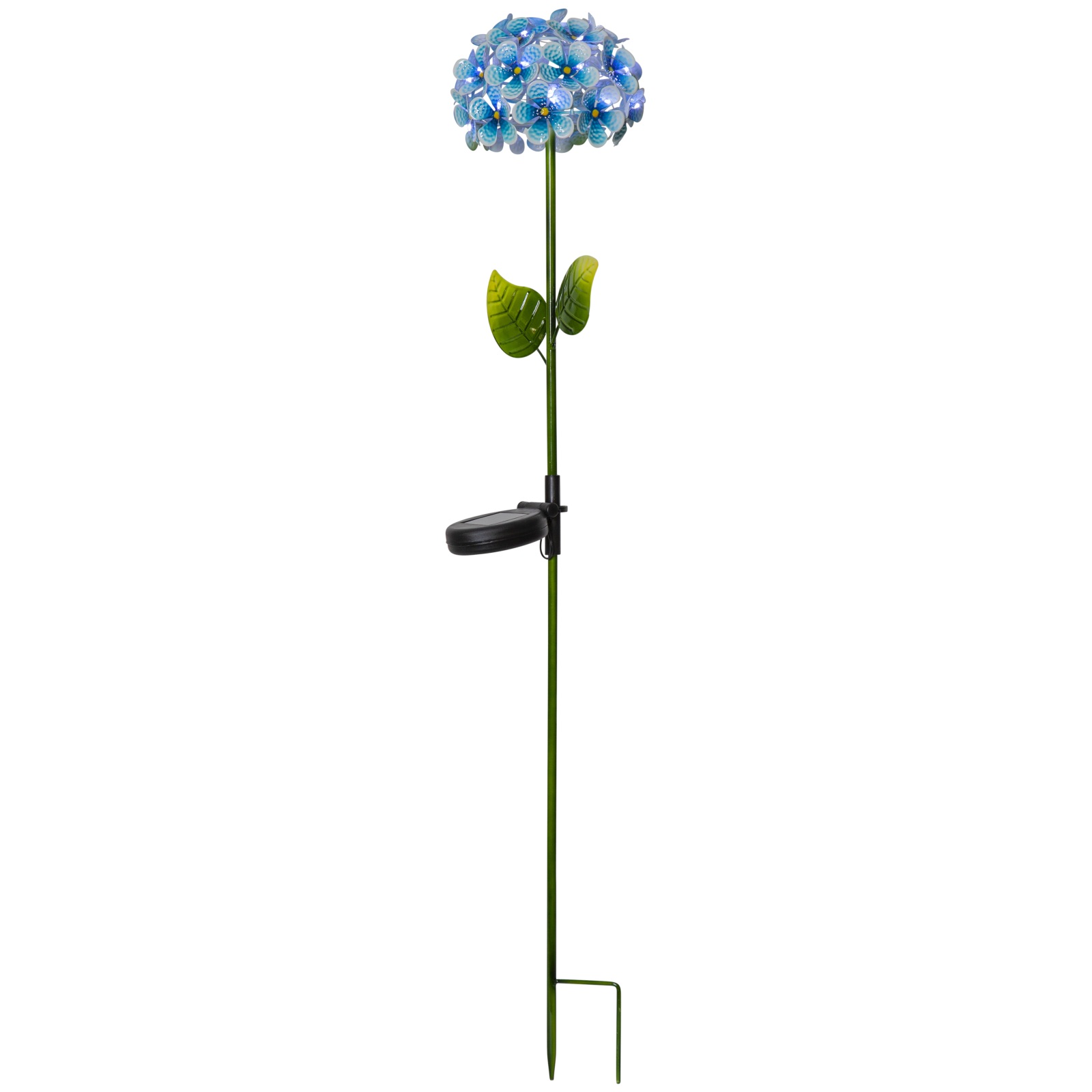 LED Solar Garten-Deko Hortensie große Metall LED Blume Gartenstecker/Aufhänger 