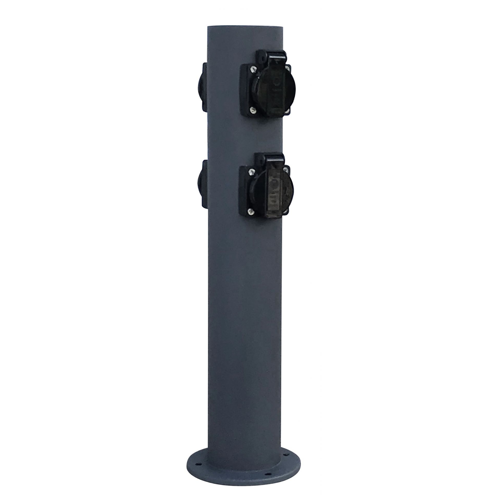 Heitronic 4fach GartenSteckdose Säule aus anthrazit IP44 Außen