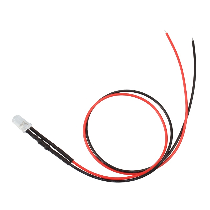 10x 5mm LED rot verkabelt Flicker anschlussfertig 9-12V DC H0 N flackernd