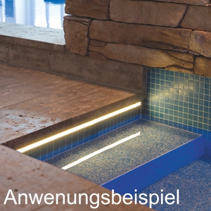 Anwendungsbild seliger Einbauschiene Profil mit Lichtleiste Aqualine 900 im Pool Bild 5