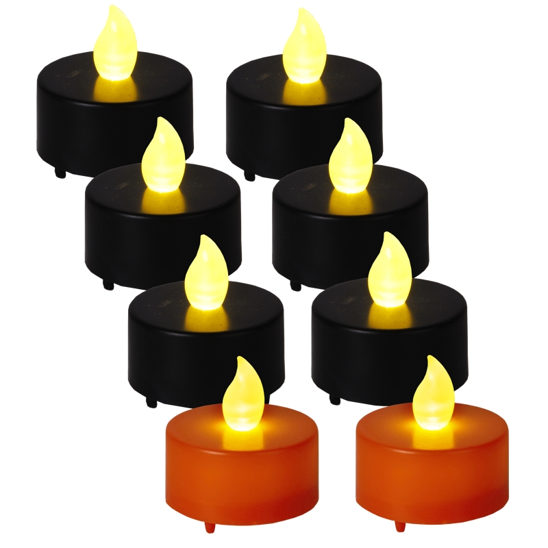 12 LED Teelichter Halloween - Gruselige Deko Mit Geister-Motiven