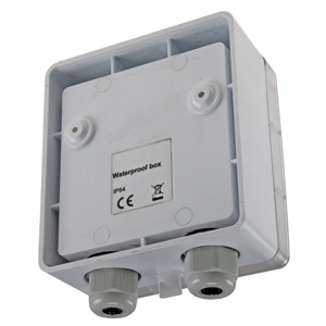Aufputz Geh&auml;use IP54 mit Schutzkappe IP54 perfekt f&uuml;r Pilota Casa Serie, freigestelltes Bild R&uuml;ckansicht